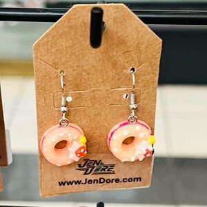 JenDore HandmadeDonut Food Sweets  Dangle Drop Earrings